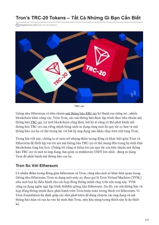 tron s trc 20 tokens t t c nh ng g b n c n bi t