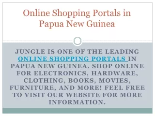 Online Shopping Portals in Papua New Guinea
