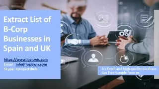 extract list of b corp businesses in spain and uk