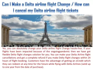 Can I Make a Delta airline flight Change / How can I cancel my Delta airline flight tickets