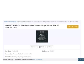 AMI MEDITATION: The Foundation Course of Yoga Science