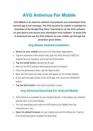 avg antivirus for mobile