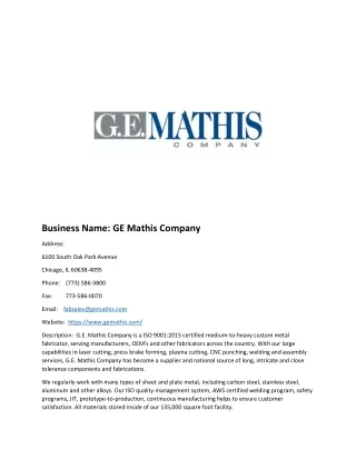 business name ge mathis company