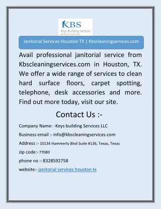 janitorial services houston