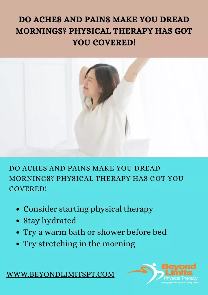do aches and pains make you dread mornings