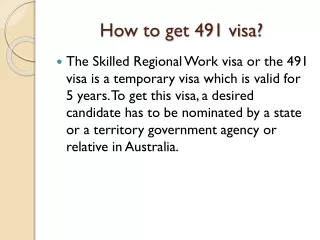 How to get 491 visa?