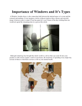 Importance of Windows and It’s Types