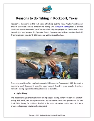 Reasons to do fishing in Rockport, Texas