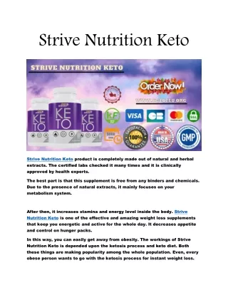 strive nutrition keto