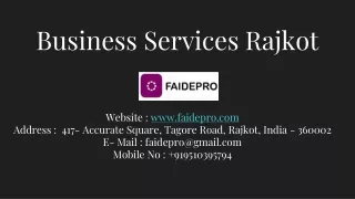 Business Services Rajkot - FaidePro