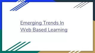 emerging trends in web based learning