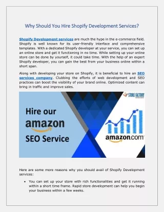 why should you hire shopify development services