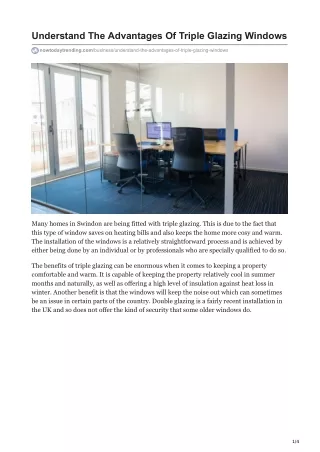 understand the advantages of triple glazing
