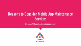 reasons to consider mobile app maintenance services