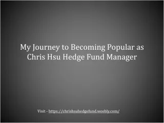 my journey to becoming popular as chris hsu hedge