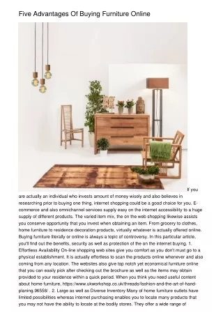 Five Advantages Of Buying Furniture Online