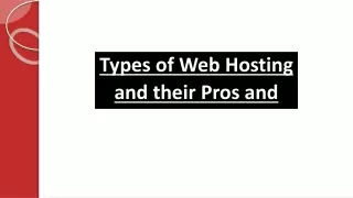 important the main types of web hosting and their pros and consservices