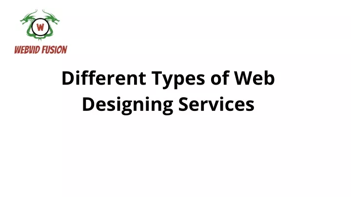 different types of web designing services