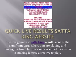 Satta king website Guaranteed winning money