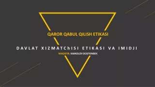 Qaror qabul qilish etikasi