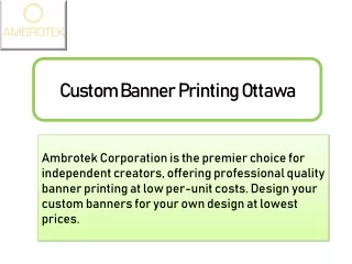 Custom Banner Printing Ottawa