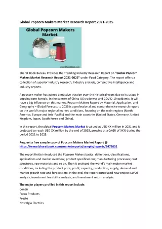 global popcorn makers market research report 2021