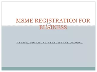 MSME Registration for business