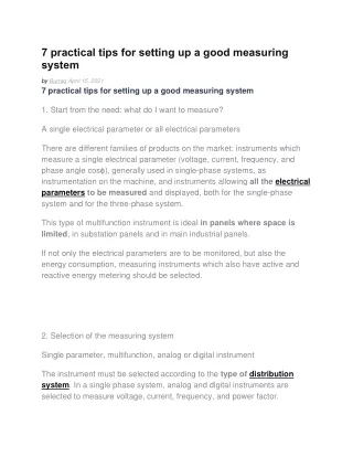 7 practical tips for setting up a good measuring system