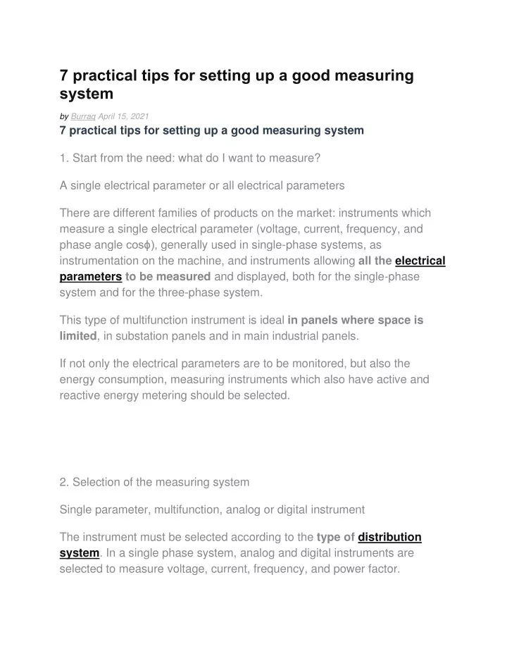 7 practical tips for setting up a good measuring