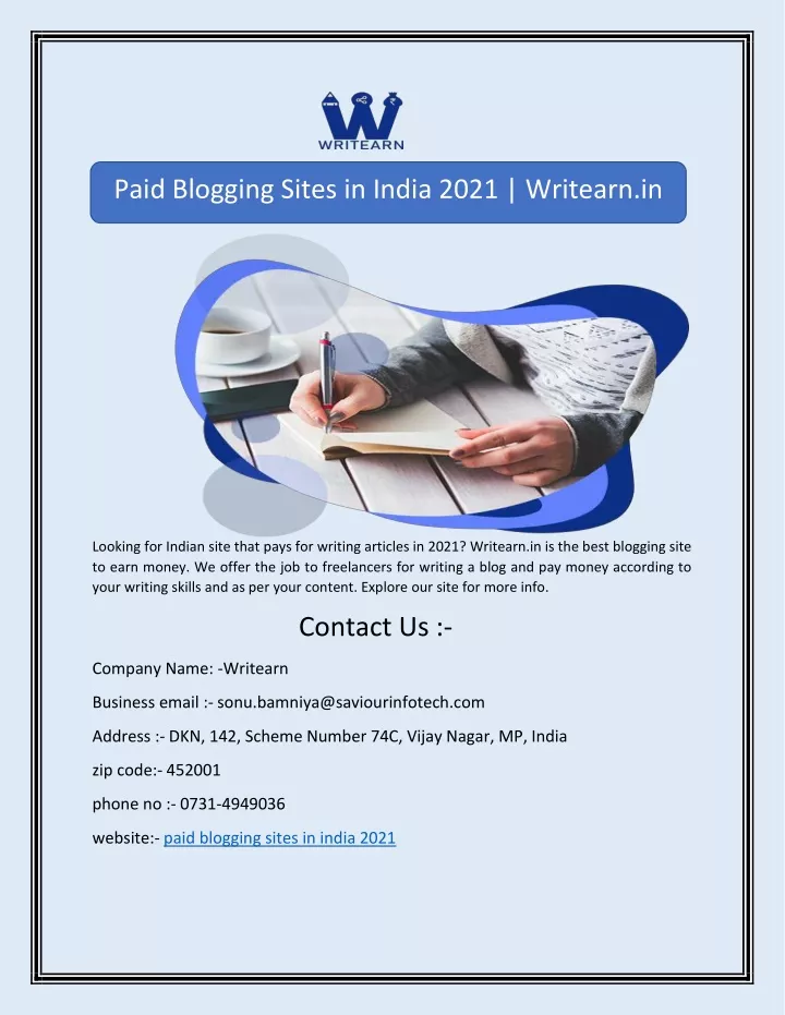 paid blogging sites in india 2021 writearn in