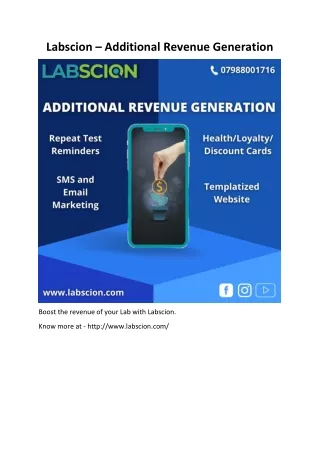 labscion additional revenue generation