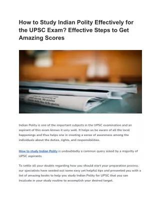 Prepare for Indian Polity UPSC in 2021