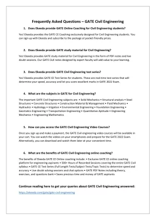 frequently asked questions gate civil engineering