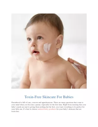 Toxin-Free Skincare For Babies - The Moms Co.