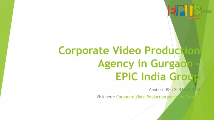 corporate video production agency in gurgaon epic india group