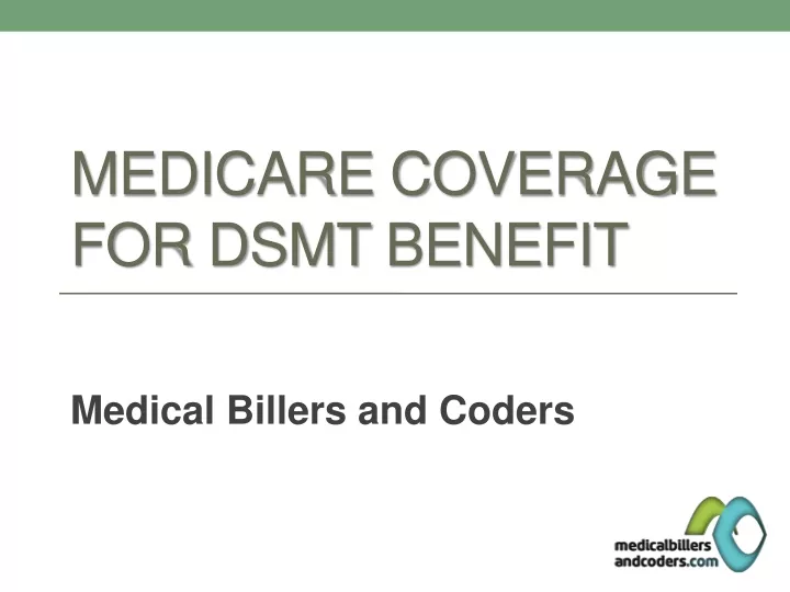 medicare coverage for dsmt benefit