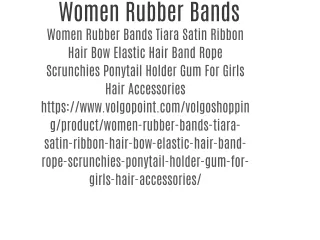 Women Rubber Bands