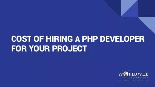 cost of hiring a php developer for your project