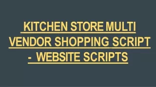 kitchen store multi vendor shopping script