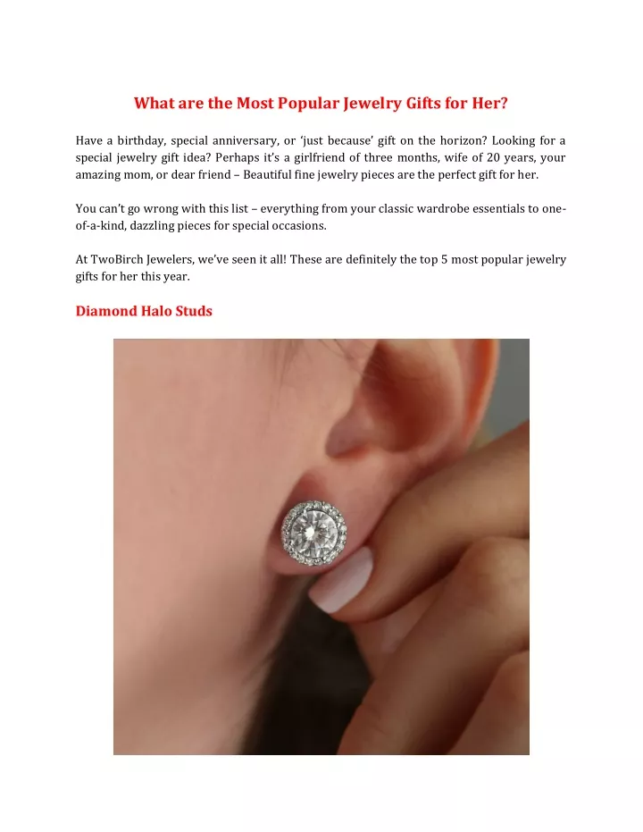 what are the most popular jewelry gifts for her