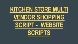 kitchen store multi vendor shopping script