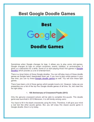 Doodle Games with the Most Views on Google