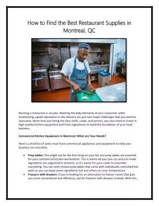 how to find the best restaurant supplies