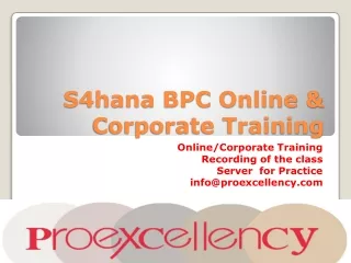 SAP S4HANA BPC Online Training