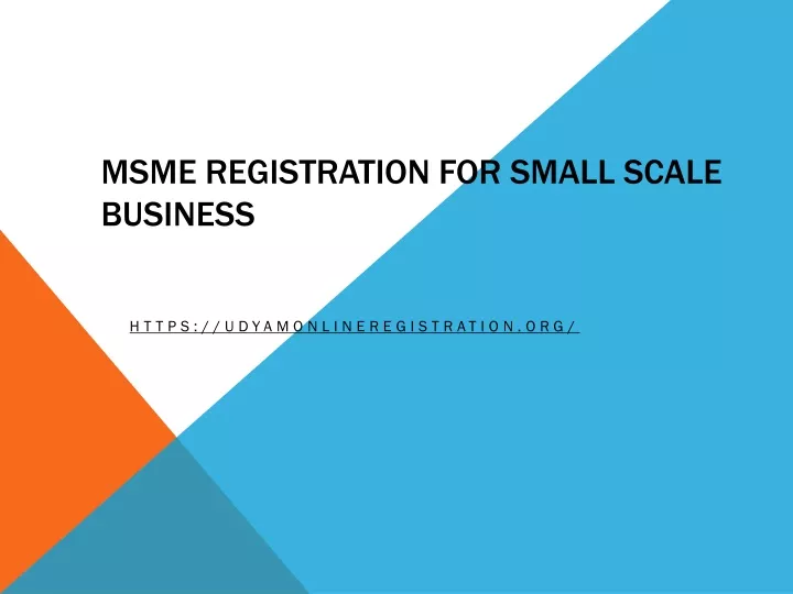 msme registration for small scale business