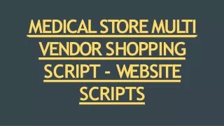 m edic a l s t o r e mu l ti vendor