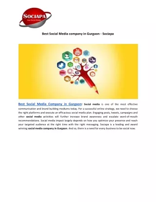 Best Social Media company in Gurgaon - Sociapa