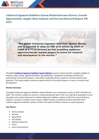 collateral ligament stabilizer system market