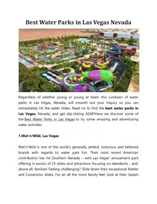 best water parks in las vegas nevada