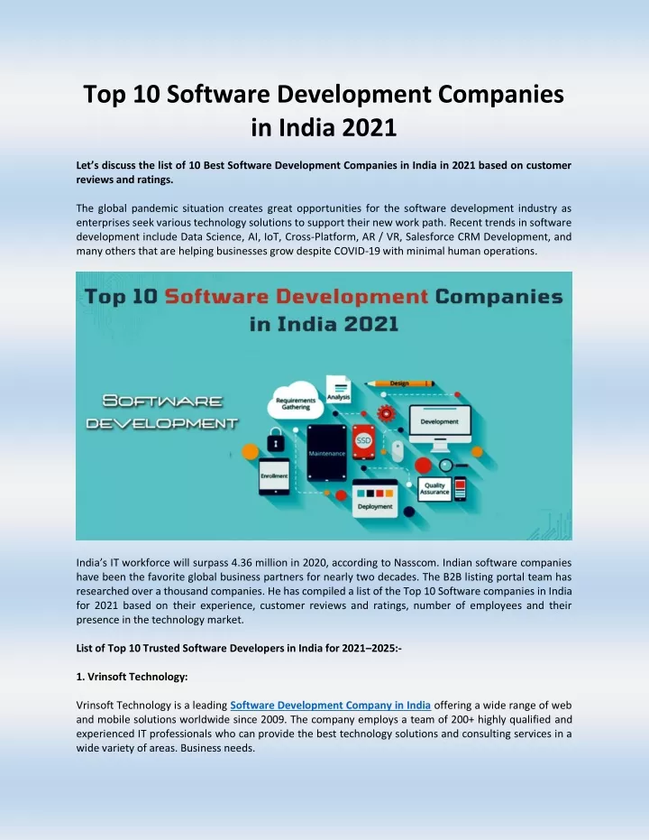 top 10 software development companies in india